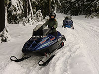Katie on Snowmobile