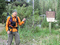 Matt Showing off his Injuries at Wallowa Lake Trailhead