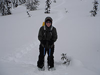 Katie Smiling as the Slope Continues to Steepen