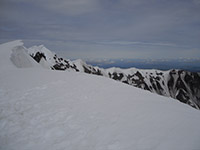 Mount St. Helens Rim to Climbers Left with True Summit Visible