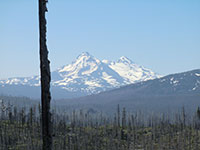 Closeup of The Three Sisters - South Sister, Middle Sister, and North Sister (front to back/left to right)