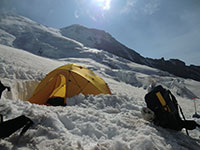 Our Tent Dug into the Side of Winthrop Glacier at Camp Schurman on Mt Rainier