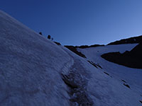 Climbers Trail Approaching the Crescent Glacier