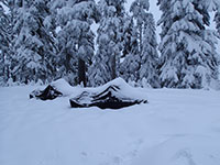 Snowmobiles Buried in Snow the Next Morning