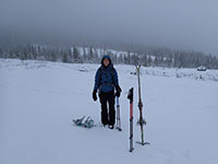 Katie Getting Ready to Snowshoe