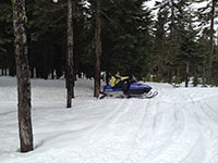 Jason Packing Down the Snow Before Setting up the Tent