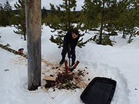 Jason Splitting Firewood