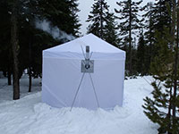 Wood Stove Pipe Coming out of the Back of the Tent