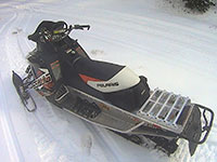 Action Cam Shot of 2013 Polaris Switchback Assault 144 Snowmobile