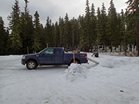 Some snow right at Bennett Pass SnoPark