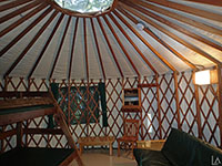 Inside our yurt at Devil's Lake State Park