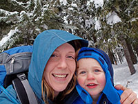 Katie and Julian happy in the snow