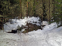 Creek running through the middle of the old Barlow Road