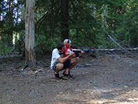 Julian shooting for the first time (Kel-Tec SU-16C)