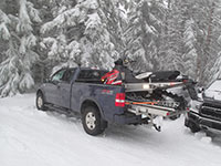 My single place sled deck at the base of Lookout Mountain