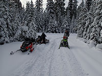 Snowmobiling near White River East SnoPark - Mt Hood, Oregon