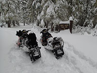 Breaking trail to Bonney Meadows