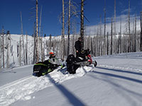 Beautiful day snowmobiling on Mt Adams