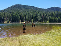 Julian, Shane, and Dylan playing in Juanita Lake