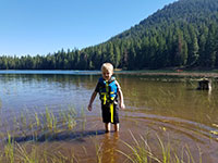 Julian swimming in Juanita Lake