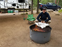 Cooking dinner over the fire