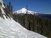 Picture of the "Terrible Traverse" with Mt Hood in the background
